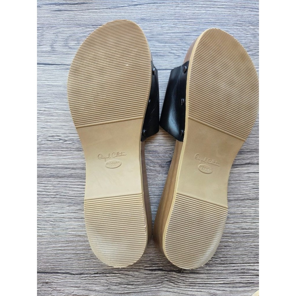Dr Scholl's Original Collection Exercise Sandals Black Wood Buckle 70s Y2K 9 - Picture 4 of 8